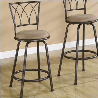 Coaster 24 Inch Metal Bar Stool in Blk/Brown