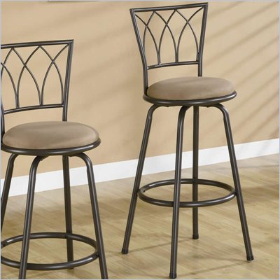 Coaster 29 Inch Metal Bar Stool in Blk/Brown