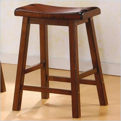 Coaster 24 Inch Wooden Bar Stool in Walnut