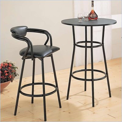 Coaster Dixie Round Metal Pub Table in Black