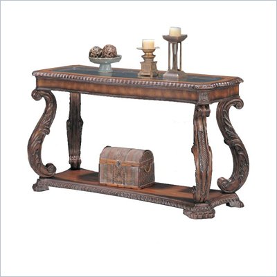 Coaster Doyle Traditional Sofa Table with Glass Inlay Top