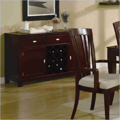 Coaster El Rey Server with Wine Storage in Intimate Cherry Finish