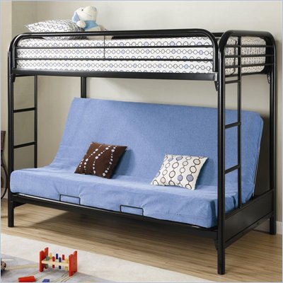 Coaster Fordham Twin Over Full Futon Metal Bunk Bed in Black Finish