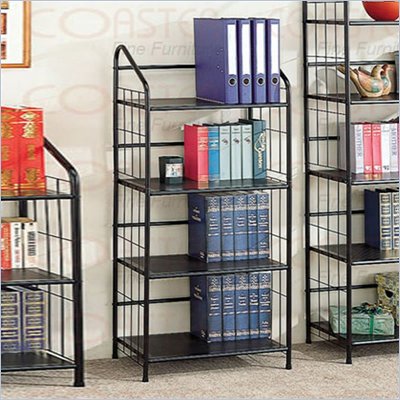 Coaster Four Tier Black Metal Bookcase