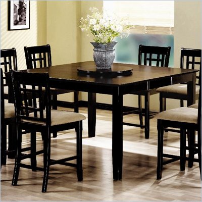 Coaster Geneva Counter Height Square Dining Table with Extension in Cappuccino