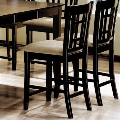 Coaster Geneva Grid Counter Height Upholstered Chair in Cappuccino