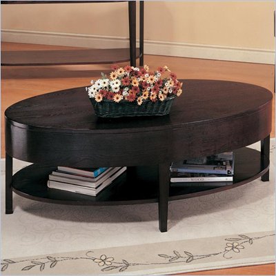 Coaster Gough Oval Coffee Table with Shelf