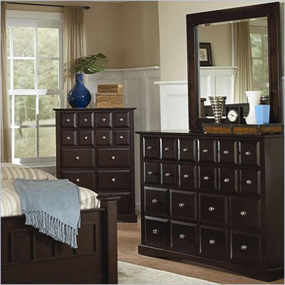 Coaster Harbor Classic 8 Drawer Dresser and Mirror Set in Cappuccino