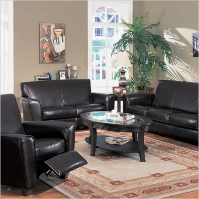 Coaster Furniture Bycast Espresso Brown Leather Sofa Set