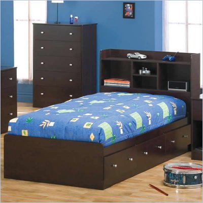 Twin Captains   Storage on Coaster Herbert Twin Captain S Bed In Cappuccino Finish   400220