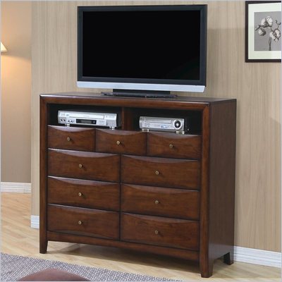 Coaster Hillary and Scottsdale Media Chest in Warm Brown Finish
