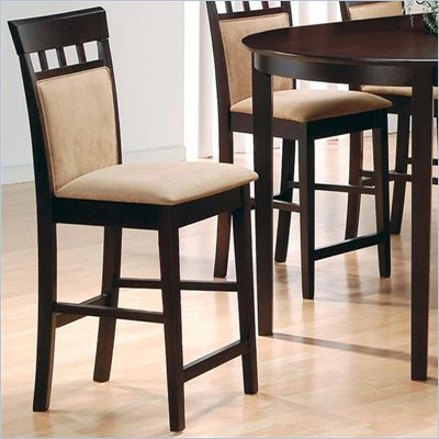 Coaster Hyde 24 Inch Upholstered Panel Back Cappuccino Bar Stool