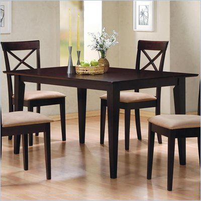 Coaster Hyde Rectangle Leg Dining Table in Rich Dark Cappuccino