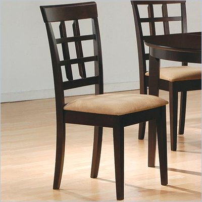 Coaster Hyde Wheat Back Side Chair with Fabric Seat in Cappucino