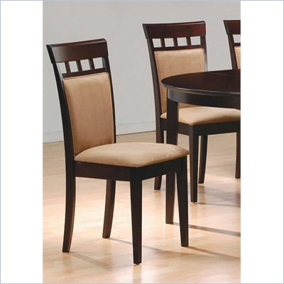 Coaster Hyde Upholstered Back Panel Side Chair with Fabric Seat in Cappuccino