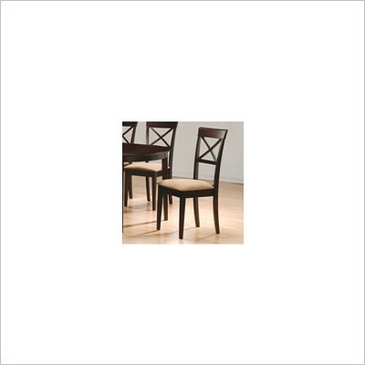Coaster Hyde Cross Back Dining Chair with Fabric Seat in Cappuccino Finish