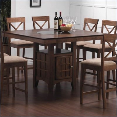 Coaster Hyde Counter Height Dining Table with Storage in Walnut