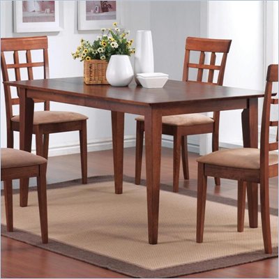 Coaster Hyde Rectangle Leg Dining Table in Warm Medium Walnut