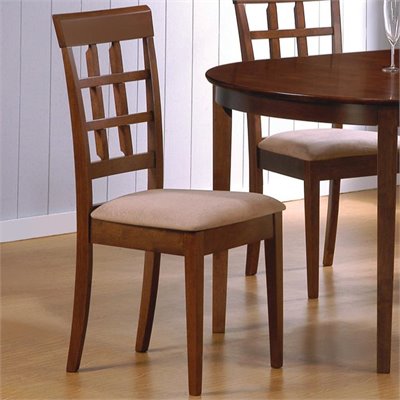 Coaster Hyde Wheat Back Side Chair with Fabric Seat in Walnut