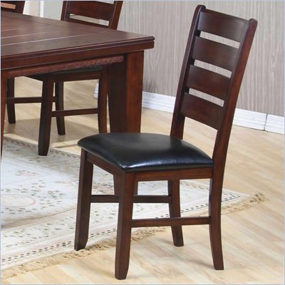 Coaster Imperial Ladder Back Side Chair with Upholstered Seat in Rustic Oak