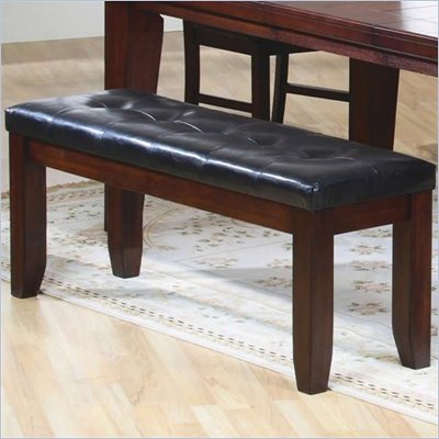 Coaster Imperial Dining Height Upholstered Bench in Rustic Oak Finish