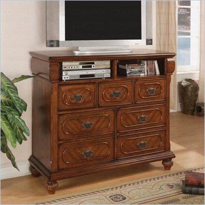 Coaster Isabella 7 Drawer Media Chest in Medium Brown Finish