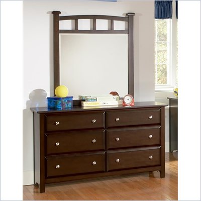 Coaster Jasper 6 Drawer Double Dresser and Mirror in Rich Cappuccino