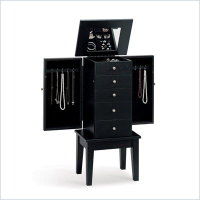 Coaster Five Drawer Jewelry Armoire in Cappuccino Brown
