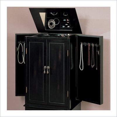 Coaster Five Drawer Jewelry Armoire in Black