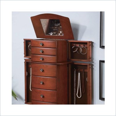 Coaster Seven Drawer Jewelry Armoire with Antiqued Hardware