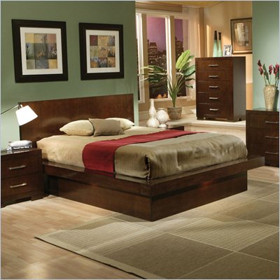 Coaster  Platform Bed in Light Cappuccino Finish