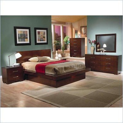 Piece Bedroom  on Coaster Joyce Platform Bed 3 Piece Bedroom Set In Light Cappuccino