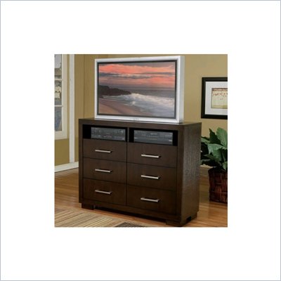 Coaster  Six Drawer TV Dresser in Light Cappuccino Finish