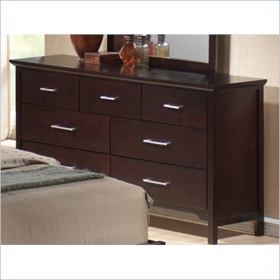 Coaster Kendra 7 Drawer Double Dresser in Mahogany Finish
