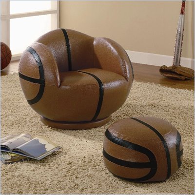 Coaster Kids Sports Chairs Small Kids Basketball Chair and Ottoman
