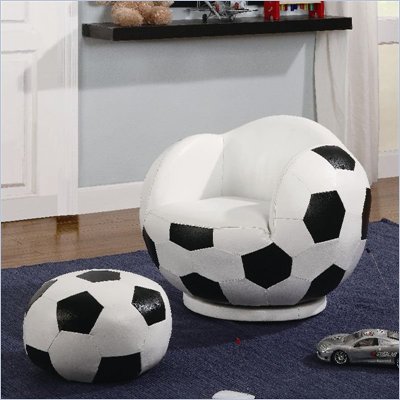 Coaster Kids Sports Chairs Small Kids Soccer Chair and Ottoman