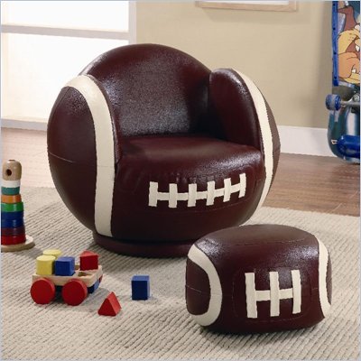 Coaster Kids Sports Chairs Small Kids Football Chair and Ottoman