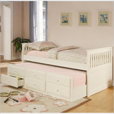 Coaster La Salle Daybed with Trundle and Storage Drawers in White