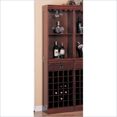Coaster Lambert Traditional Wine Wall Bar Unit in Cherry