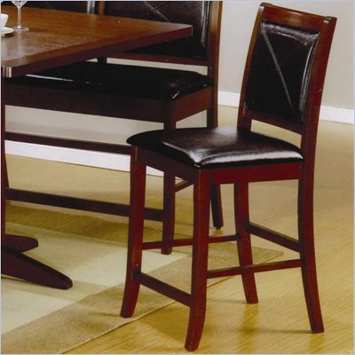 Coaster Lancaster 24" Counter Height Bar Stool in Faux Leather 