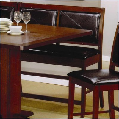 Coaster Lancaster Counter Height Dining Bench in Faux Leather 
