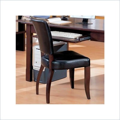 Coaster Laval Desk Chair w/ Black Faux Leather Upholstery in Espresso