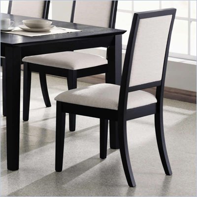 Coaster Lexton Upholstered Dining Side Chair in Black/Creme