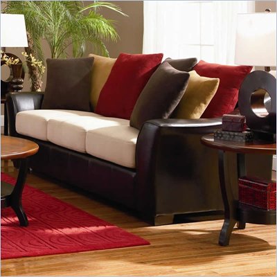Coaster Lily Contemporary Sofa w/ Loose Pillow Back in Assorted Colors