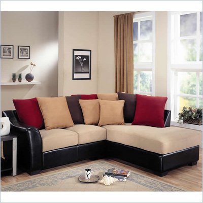 Coaster Lily Contemporary Sectional with Assorted Back Pillows