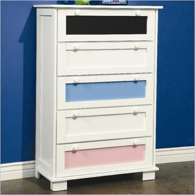 Coaster Lindsley 5 Drawer Chest with Interchangeable Panels in White