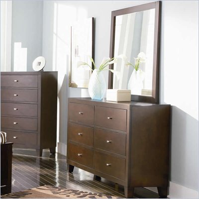 Coaster Lorretta Contemporary 6 Drawer Dresser and Mirror Set