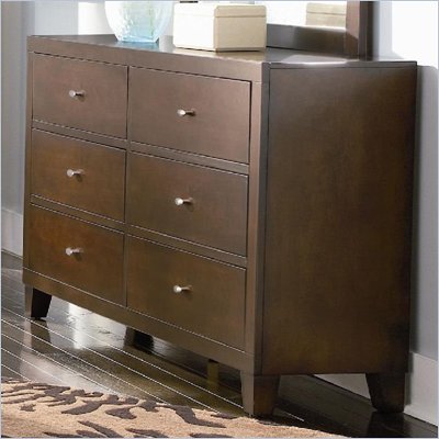 Coaster Lorretta Contemporary 6 Drawer Dresser in Dark Brown Finish