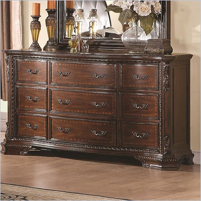Coaster Maddison Dresser in Brown Cherry Finish