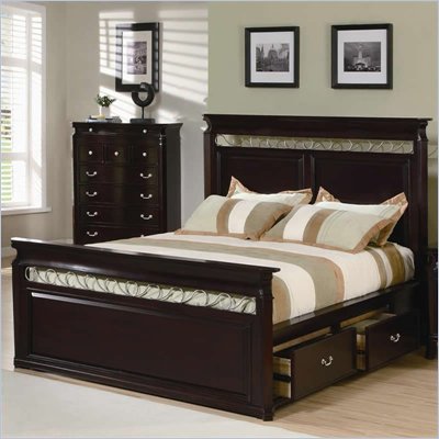 Coaster Manhattan Open Panel Bed in Dark Espresso Finish